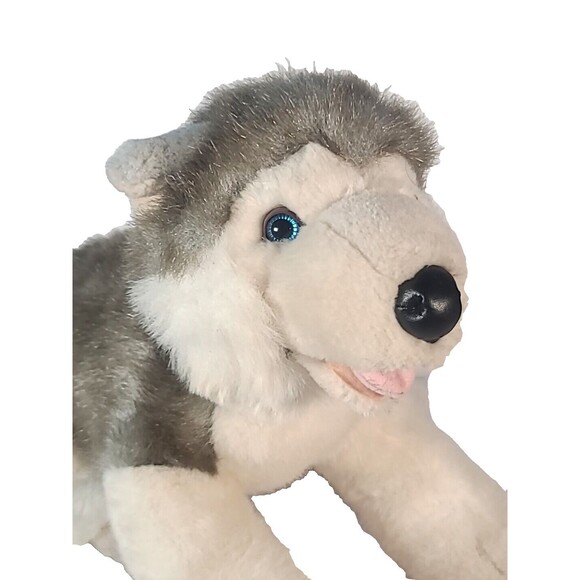Siberian Husky RETIRED "barking" Build-A-Bear Stuffed Dog 15" Grey White EUC 15" - Picture 10 of 10